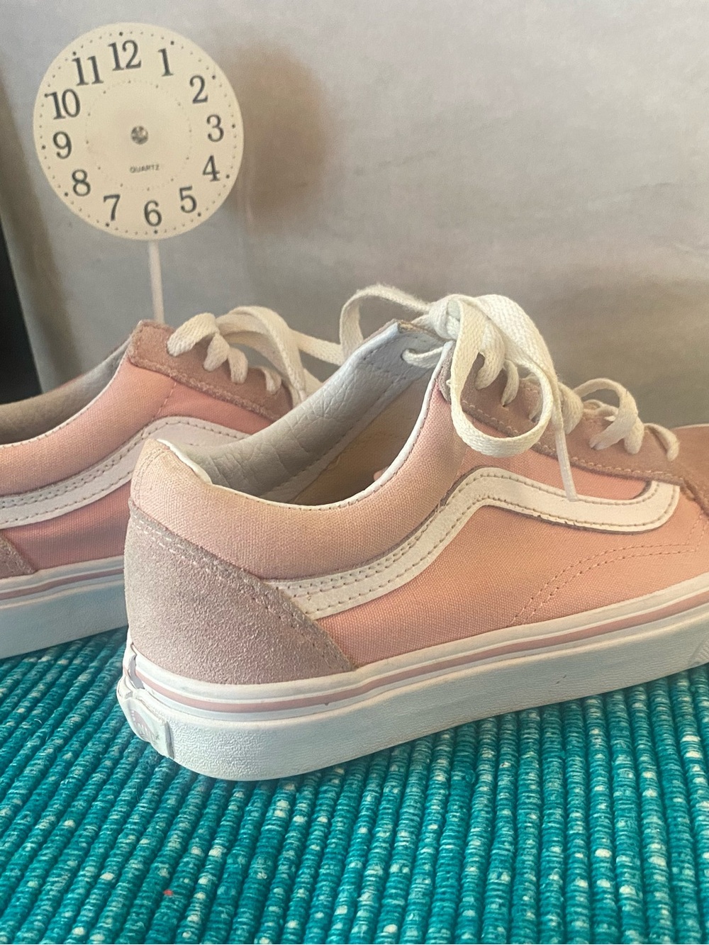 Classic Low-Top Lace-Up Sneakers in Light Pink